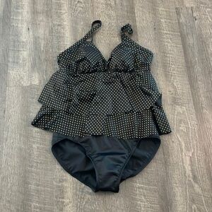 MagicSuit gold polka dots